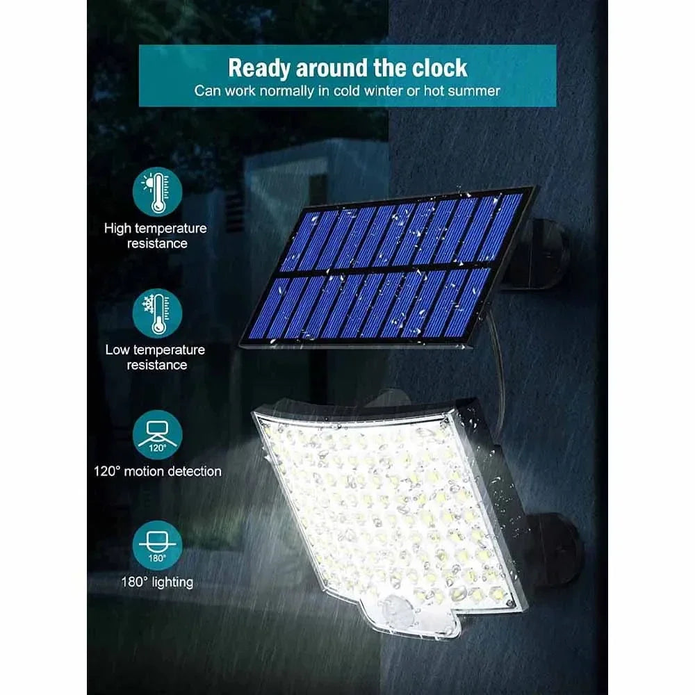 lampe solaire murale moderne capteur mouvement télécommande ip65 étanche led noir bleu blanc