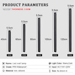 lampe murale led extérieure moderne noir blanc 40cm 60cm 80cm 100cm 120cm