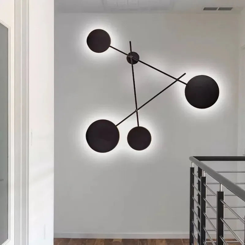 applique murale led ronde fer noir moderne cuisine chambre coucher salle manger fixée mur
