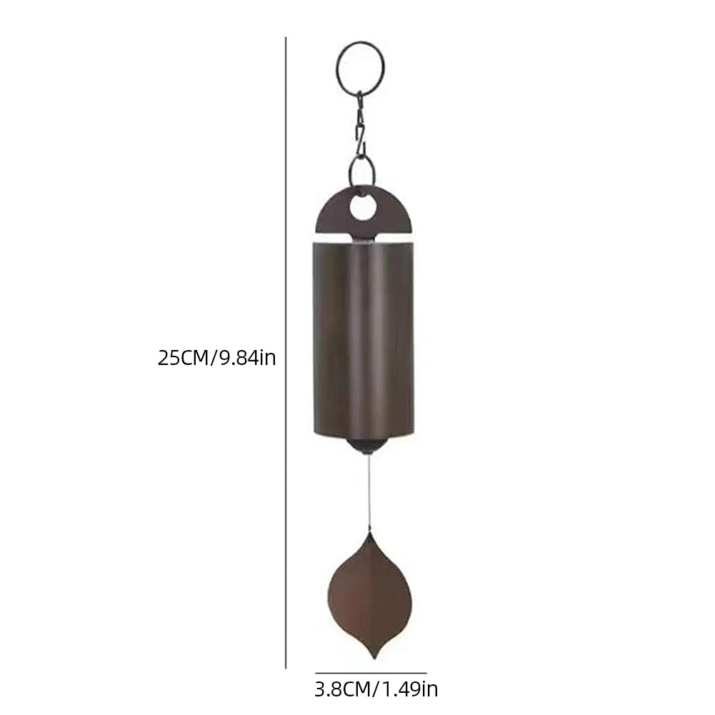sonaille éolienne cloche vent marron feuille verte rustique nature minimalisteextérieur forêt lac neige