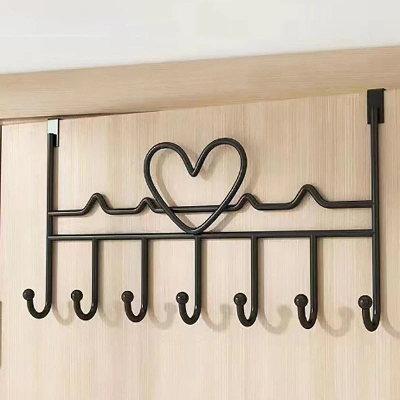 porte clés mural moderne crochets clips noir blanc coeurs lignes courbes sans perçage chambre