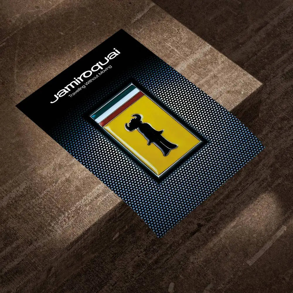 affiche moderne jamiroquai noir jaune blanche silhouette personnage minimaliste papier opaque chambre bar