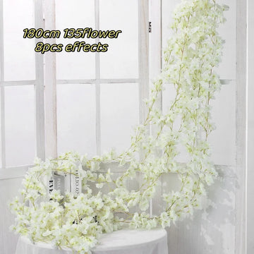 guirlande fleurs artificielles mariage rose clair blanc décoratifintérieur clips métalliques