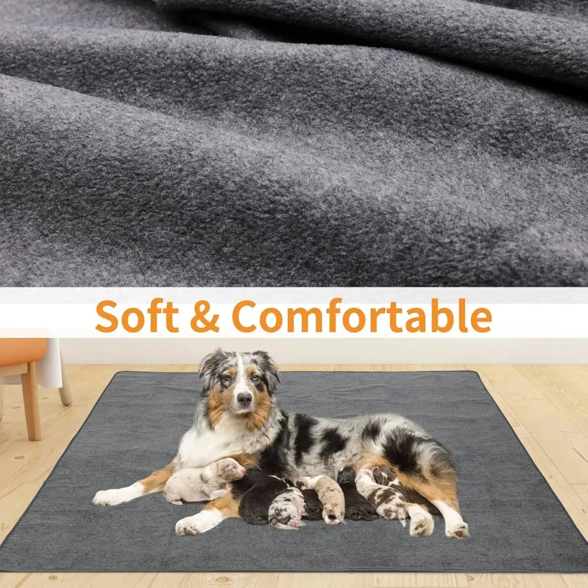 tapis absorbant chiens gris doux confortable lavable mécaniquement 180x180cm 45x60cm 50x70cm 70x100cm 90x120cm