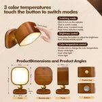 lampes murales modernes bois abat jour blanc éclairage chambre salon veilleuse tactile rechargeable minimaliste