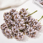 bouquet fleurs artificielles violet rose anniversaire mariage décoration intérieure scrapbooking boîte cadeau minimaliste