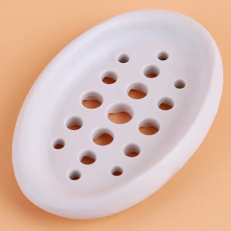 support savon silicone self draining moderne gris vert blanc rayures horizontales