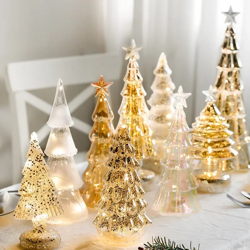 décoration noël verre doré étoile brillante pailletée classique maison festive