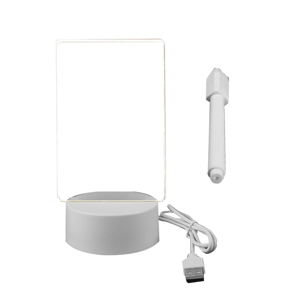 lampe led veilleuse transparente moderne usb base lumineuse stylo lumineux blanc rechargeable