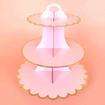 support cupcakes iridescent moderne rayures horizontales motifs floraux dorés anniversaire festive