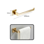accessoires salle bain ensemble porte serviettes moderne finition dorée métal alliage aluminium fixations murales