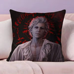 taie d'oreiller animée personnage floral rouge blanc maison hospitalière polyester opacité