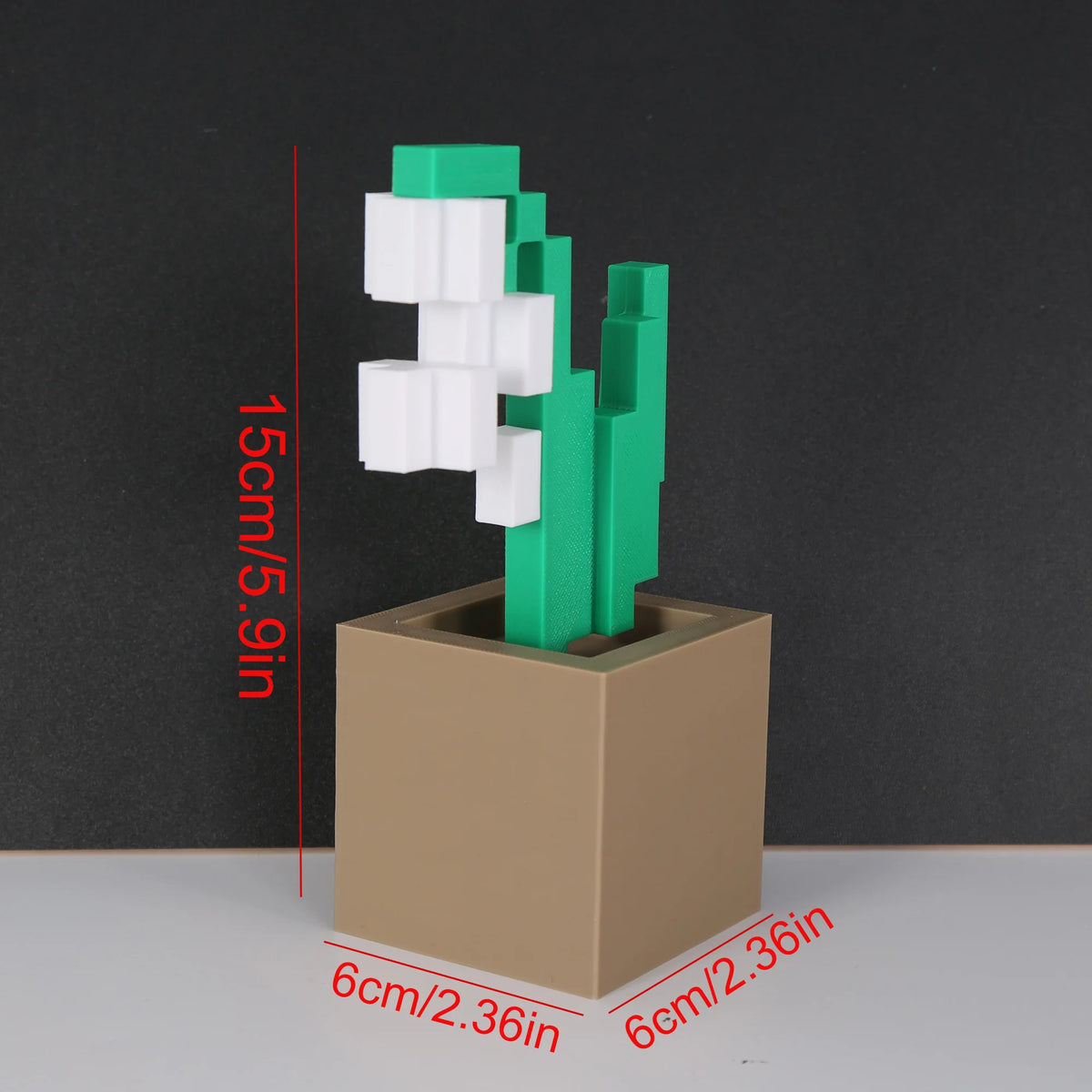 décoration intérieure cactus pixel art blocs vert blanc pot bois moderne minimaliste ludique chambre