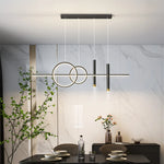 suspension lumineuse moderne minimaliste noir doré circulaire lisse led sources 10 15mètres carrés