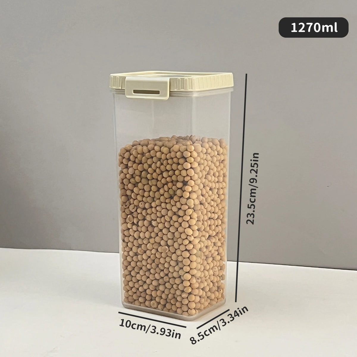 boîtes rangement transparentes modernes hermétiques qualité alimentaire poignées couvercle beige