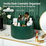 boîte rangement rotative moderne vert blanc rose texture riblée maquillage pinceaux cosmétiques stylos ciseaux