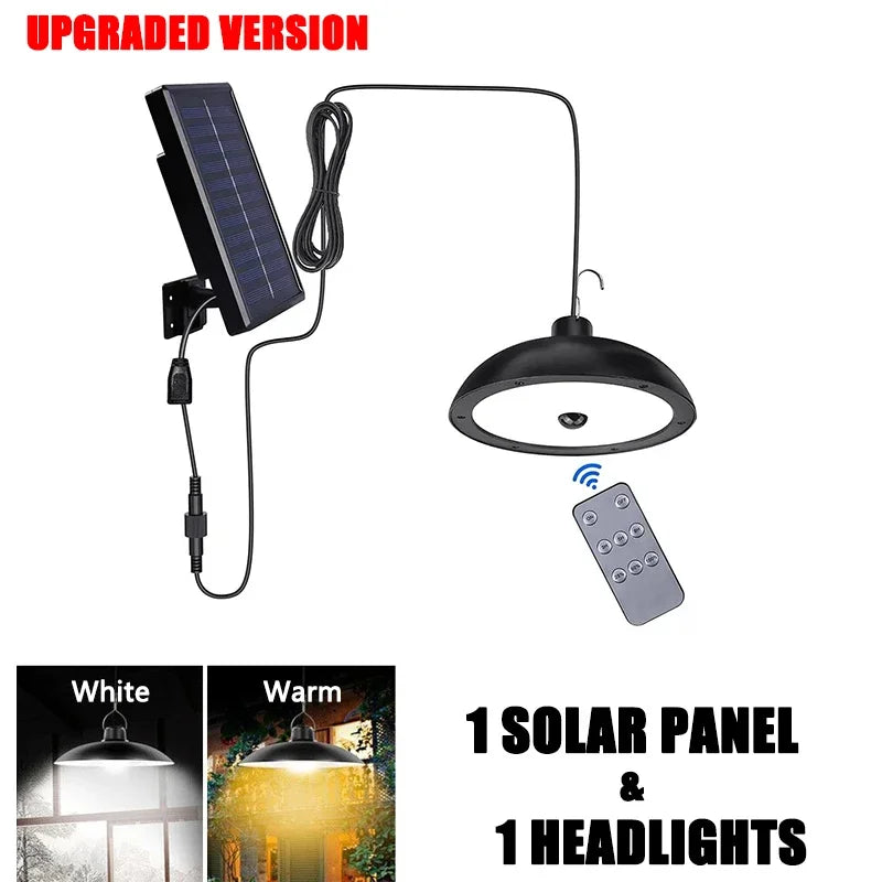 lampe suspendue solaire noire moderne ip65 led télécommande facileextérieur