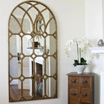 miroir decoratif gothique vintage arche doré blanc decoration chambre coucher