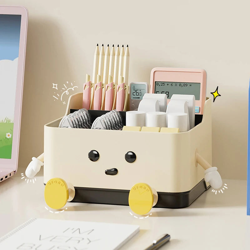 boîte rangement moderne beige poignées stylos calendrier couteaux clés télécommandes papier toilette