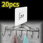 porte savon mural noir double crochet adhésif transparent moderne pvc salle bain cuisineHooks