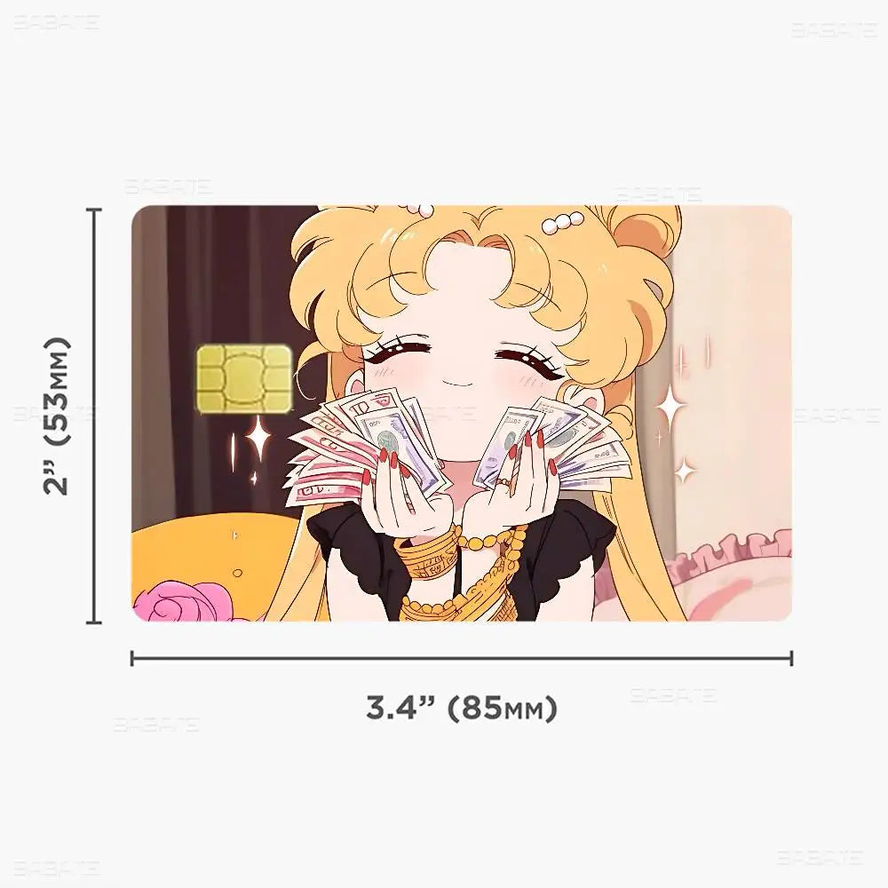 étiquettes carte bancaire stickers dessins animés personnages mignons adhésifs réutilisables waterproof classiques cartes credit