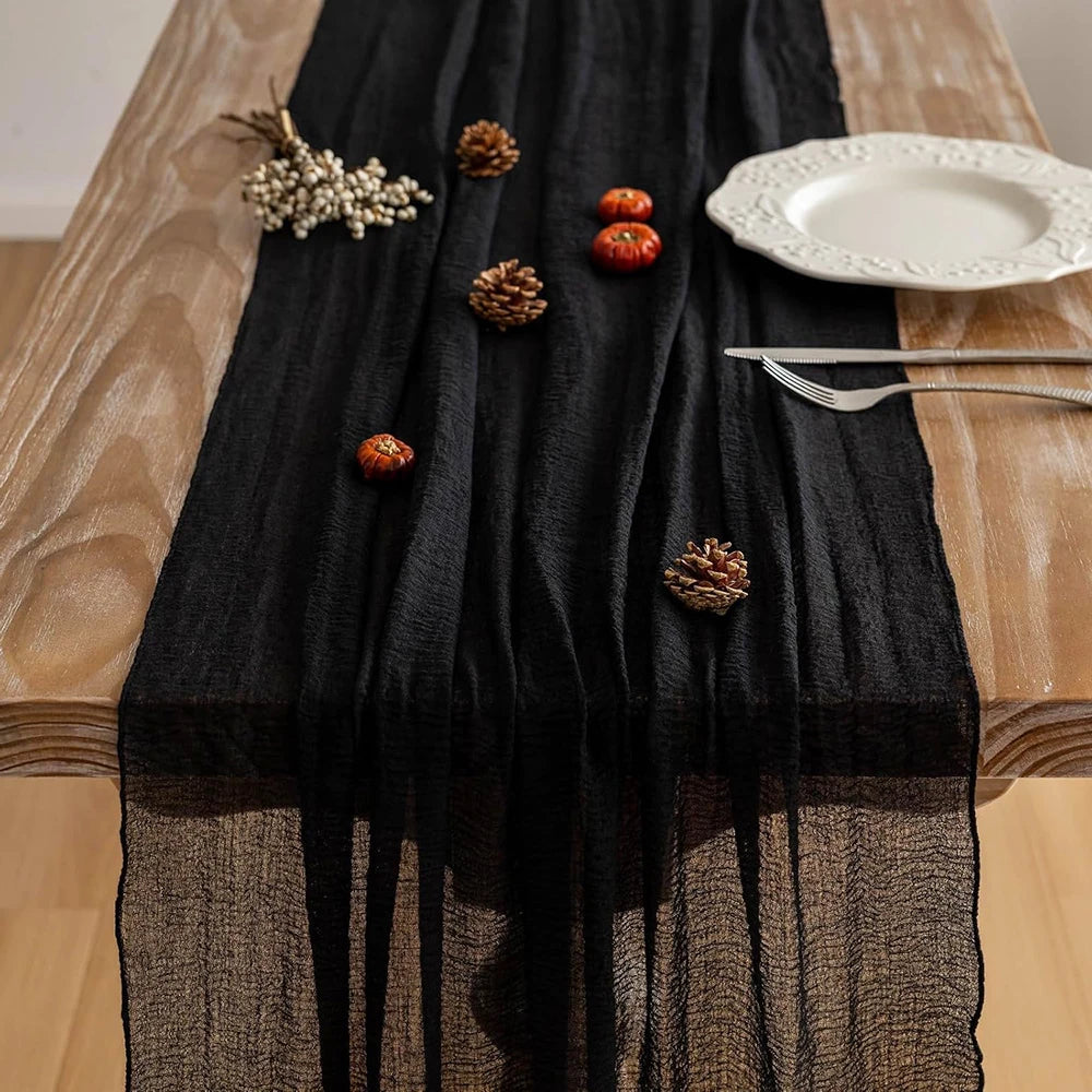 ruban table plissé noir classique décoration maison événements anniversaire mariage
