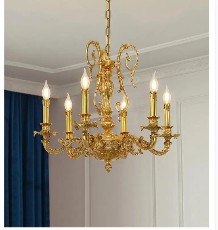 lustre suspendu classique ornements baroques cristal fer doré semi encastrée(touches) haute qualité