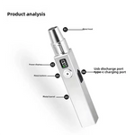 lampe torche uv 365nm jade identification argentée moderne boutons métalliques rechargeable type