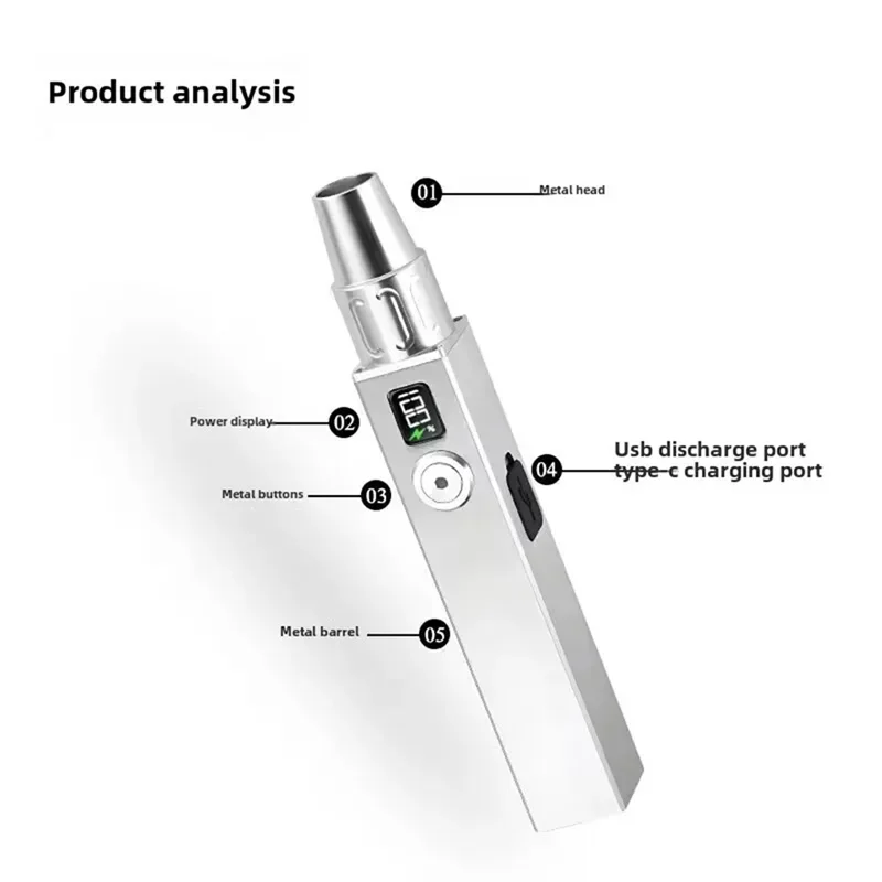 lampe torche uv 365nm jade identification argentée moderne boutons métalliques rechargeable type