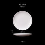 assiettes blanches rondes opaques modernes plastique 10 11 12 14 pouces