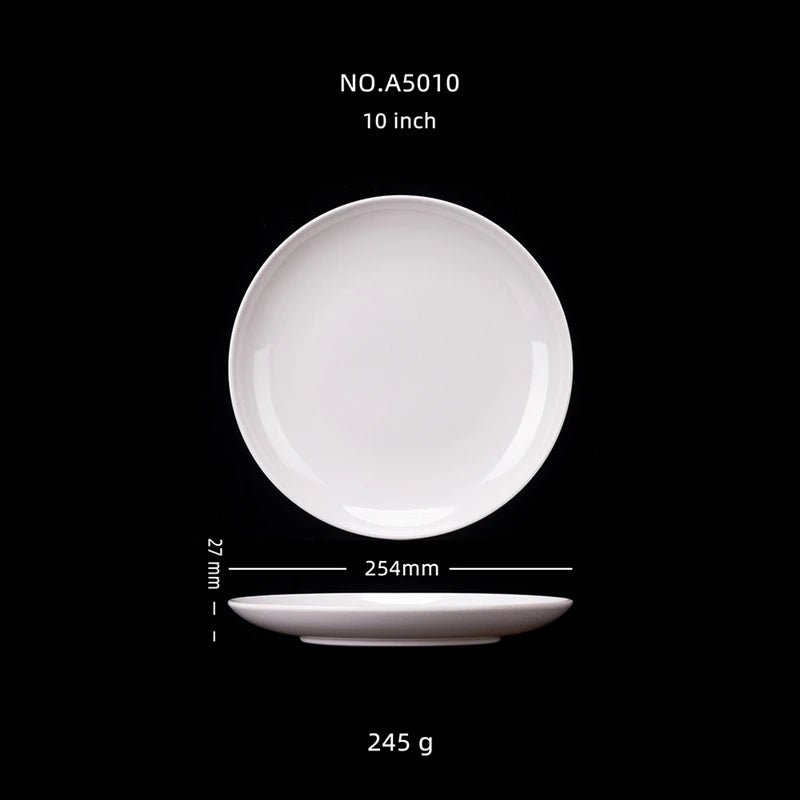 assiettes blanches rondes opaques modernes plastique 10 11 12 14 pouces