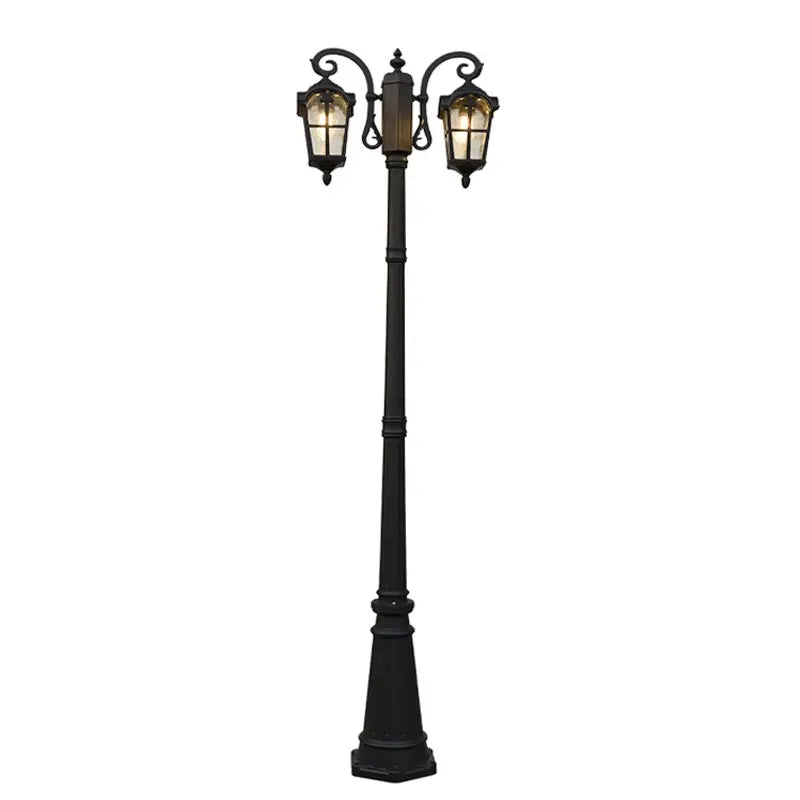poteau lumineux vintage noir ip65 led éclairage public moderne cour jardin park lumière imperméable