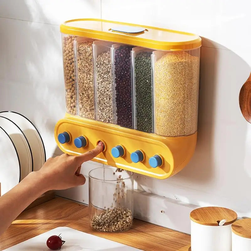 conteneur mural transparent grains moderne pratique autoadhésif multiple couleurs distributeur économique cuisine