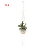 suspension murale macramé boho plante corde coton annneau métallique blanc artisanalintérieur jardin