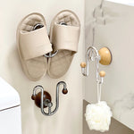 support mural ventouse sandales moderne boule bois cuir tissé beige marron adhésif almacenamiento