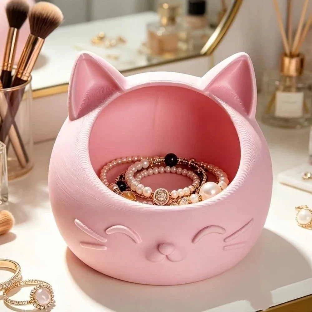 boîte bijoux rose blanche chat moderne mignonne respectueuse environnement porte large ouverture rangement