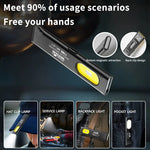 lampe led compacte rechargeable usb portee 600lm noir jaune aimant clip moderne