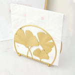 porte serviettes moderne élégant feuilles gingko dorées clips salle manger décoration