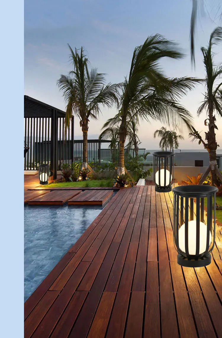 lampe solaire moderne noir rayures verticales ip65 led
