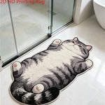 tapis doux peluche chat cartoon gris blanc noir 40x60cm 50x80cm