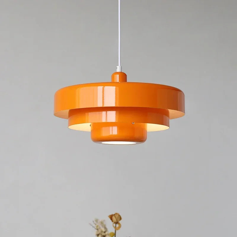 suspension lumineuse moderne orange vert blanc circulaire stratifiée scandinave opaques