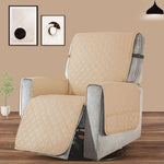 housse fauteuil moderne quilted vert gris beige antidérapante poche sécurité 100 polyestèreversible accueil
