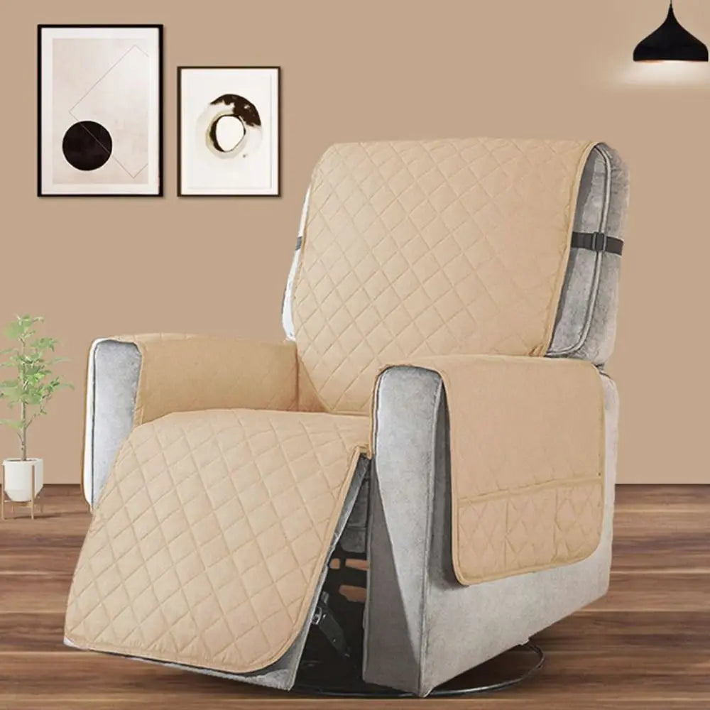 housse fauteuil moderne quilted vert gris beige antidérapante poche sécurité 100 polyestèreversible accueil