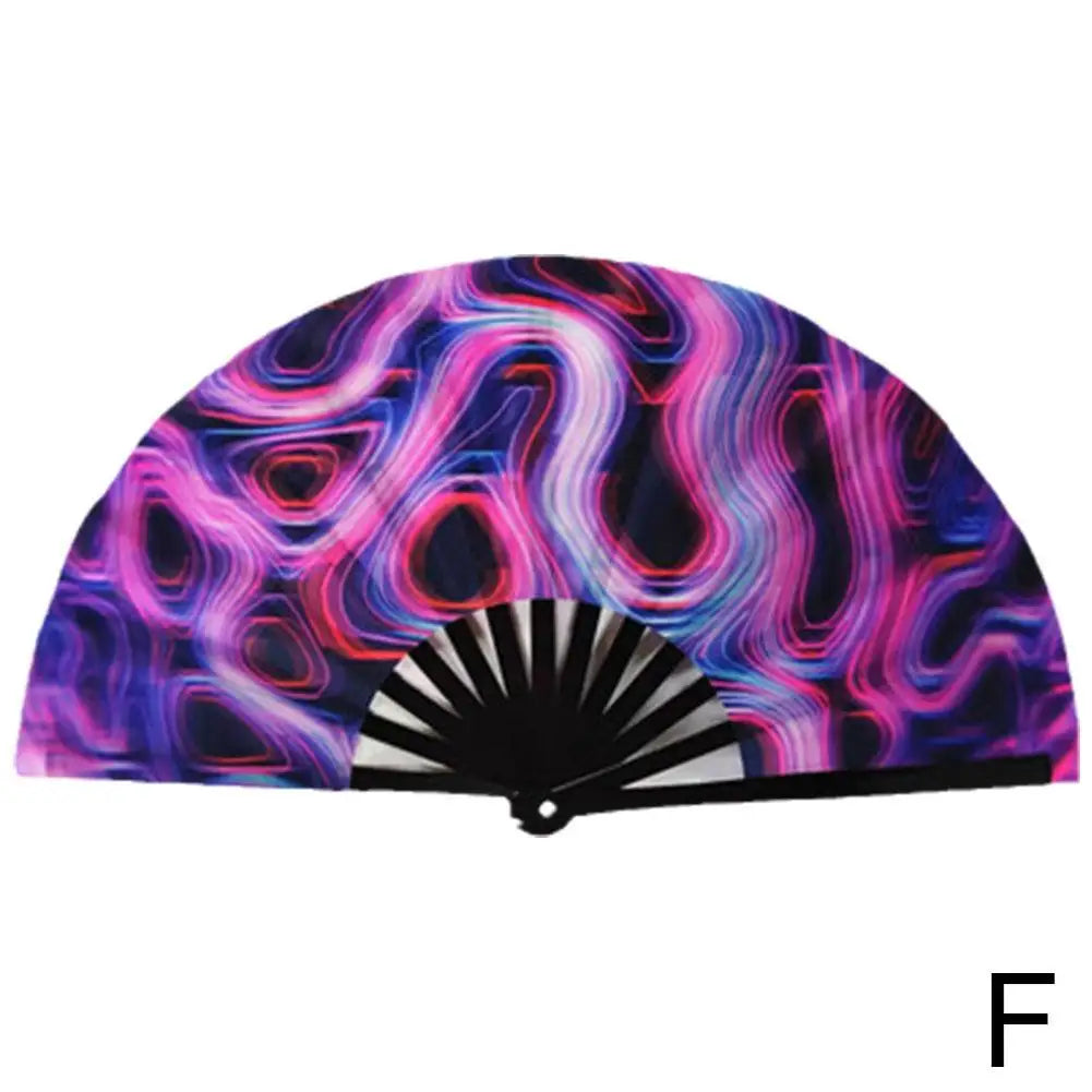 éventail pliant moderne multicolore motifs floraux géométriques opacité festive