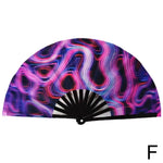 éventail pliant moderne multicolore motifs floraux géométriques opacité festive