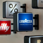 aimants réfrigérateur publicités logos marques clips moderne noir blanc rouge bleu