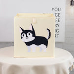 boîtes rangement pliables animaux dessin animé beige clair moderne enfant poignées léopard singe ours