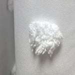 rideau douche blanc pompons polyester texture jacquard moderne respectueux environnement