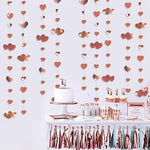 guirlande suspendue coeurs brillants mariage saint valentin rose rouge or blanc festive