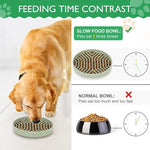 bol nourriture chien silicone vert bleu rose rayures horizontales grille perforation minimaliste